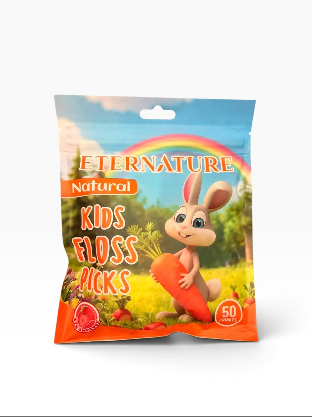 Nwt Kids Floss Picks - strawberry flavor - 50 pc count